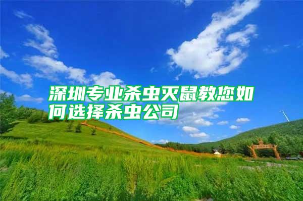 深圳專業殺蟲滅鼠教您如何選擇殺蟲公司