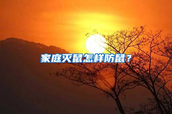 家庭滅鼠怎樣防鼠？