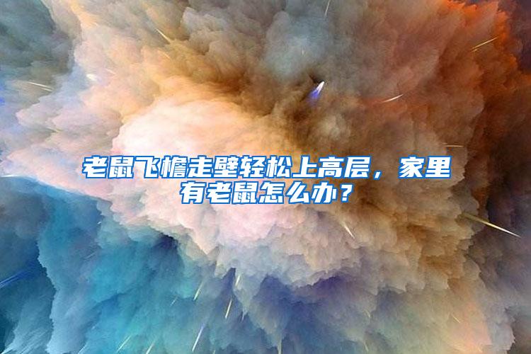 老鼠飛檐走壁輕松上高層，家里有老鼠怎么辦？