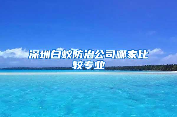 深圳白蟻防治公司哪家比較專業