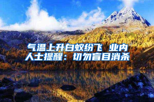 氣溫上升白蟻紛飛 業內人士提醒：切勿盲目消殺