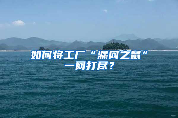 如何將工廠“漏網之鼠”一網打盡？