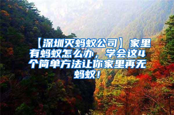 【深圳滅螞蟻公司】家里有螞蟻怎么辦，學會這4個簡單方法讓你家里再無螞蟻！