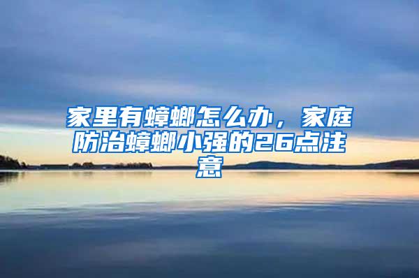 家里有蟑螂怎么辦，家庭防治蟑螂小強的26點注意