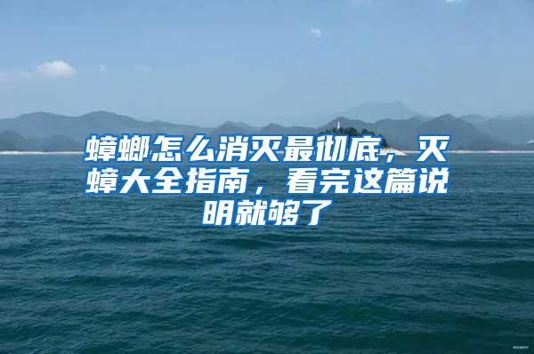 蟑螂怎么消滅最徹底，滅蟑大全指南，看完這篇說明就夠了