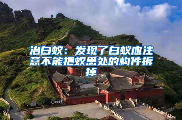 治白蟻：發現了白蟻應注意不能把蟻患處的構件拆掉