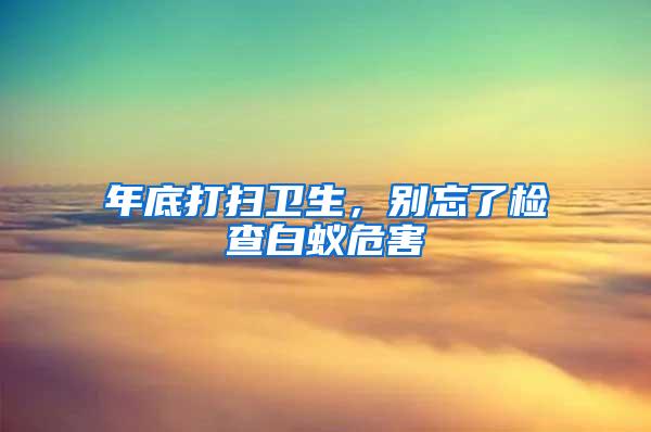 年底打掃衛(wèi)生，別忘了檢查白蟻危害