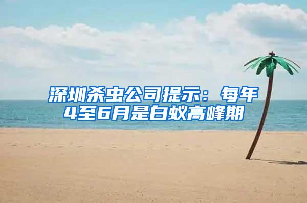 深圳殺蟲公司提示：每年4至6月是白蟻高峰期